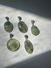 Load image into Gallery viewer, Prehnite 925 sterling silver pendants in various shapes